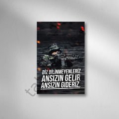 Ansızın Gelir Ansızın Gideriz Retro Ahşap Poster