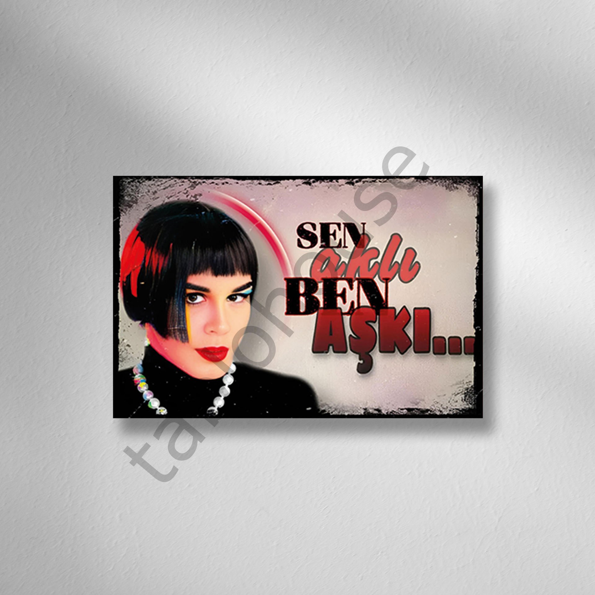 Sezen Aksu Retro Ahşap Poster