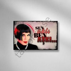 Sezen Aksu Retro Ahşap Poster