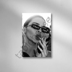 I Don't Care Retro Ahşap Poster