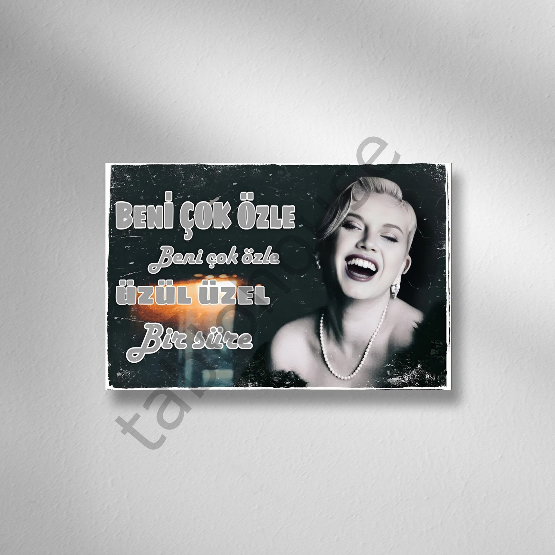 Sezen Aksu Retro Ahşap Poster