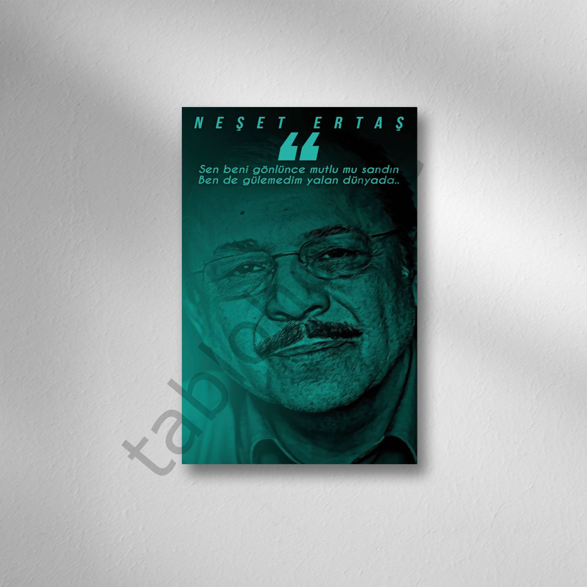 Neşet Ertaş Retro Ahşap Poster