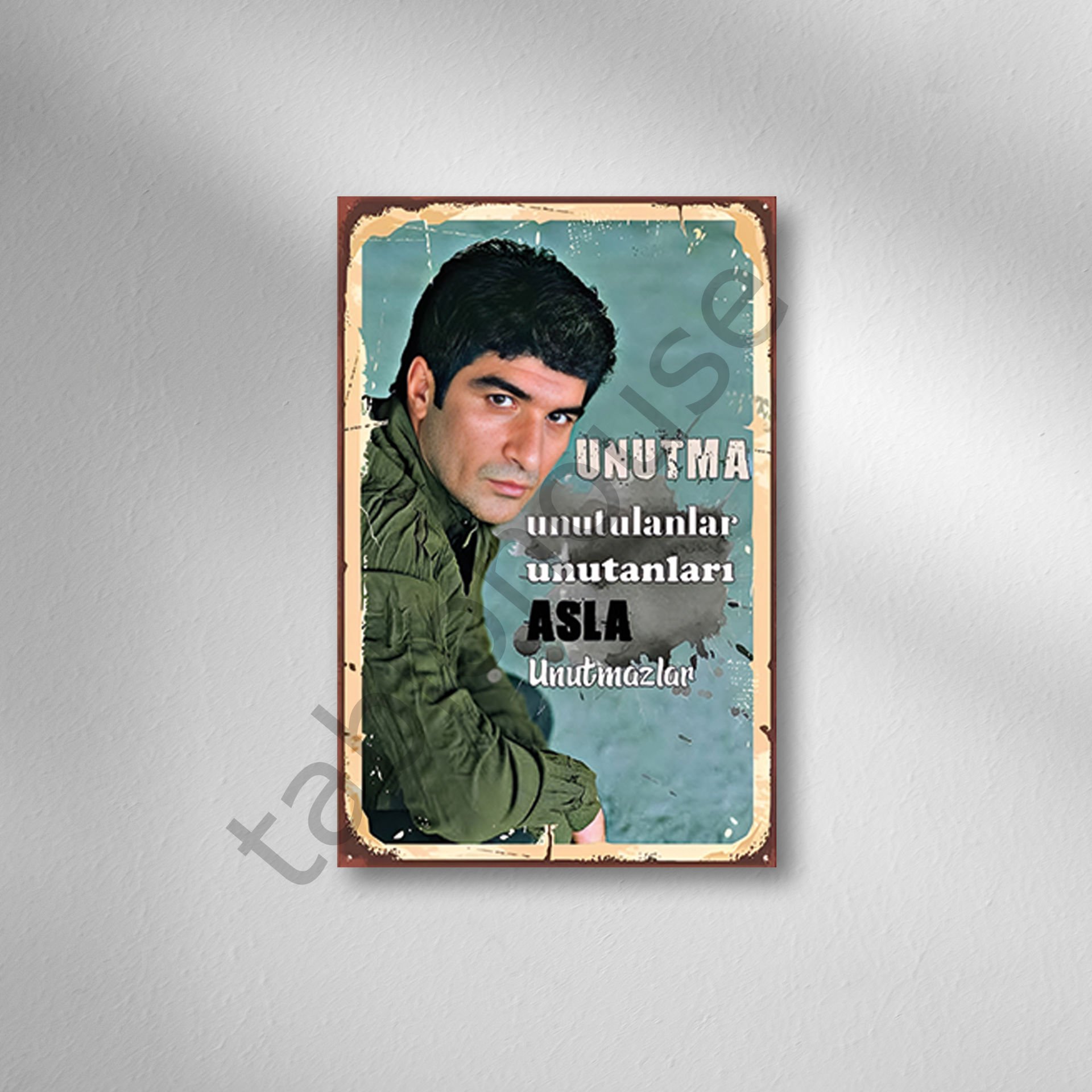İbrahim Erkal Retro Ahşap Poster