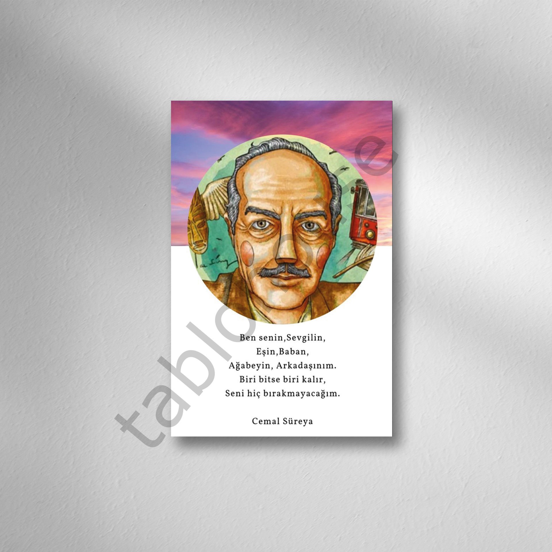 Cemal SüreyaRetro Ahşap Poster
