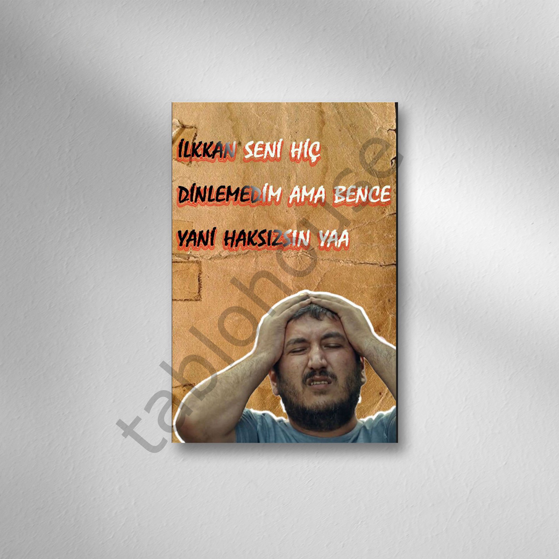 İlkkan Seni Hiç Dinlemedim Retro Ahşap Poster