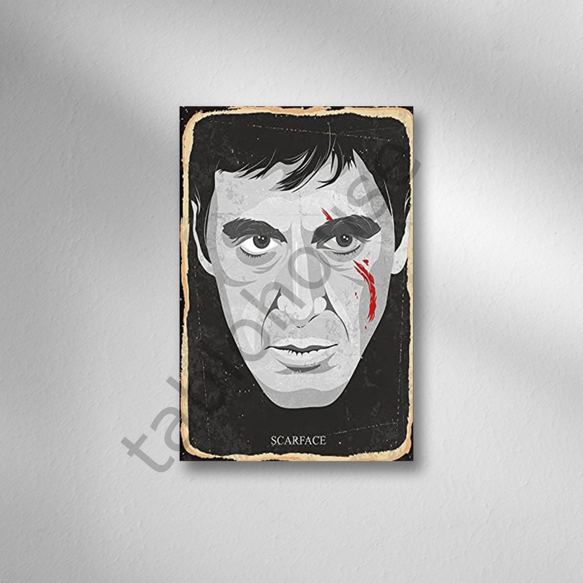 Scarface Retro Ahşap Poster
