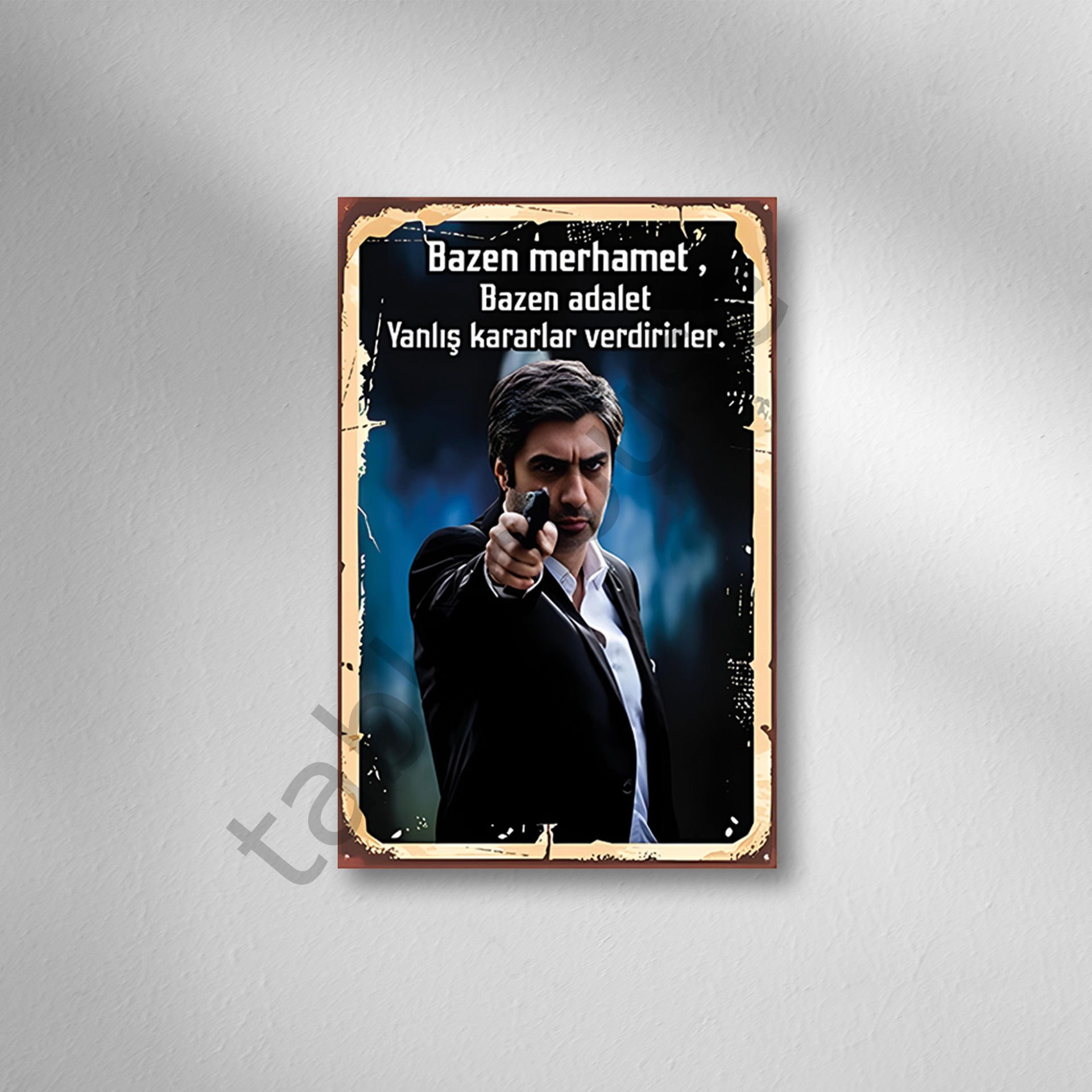 Polat Alemdar Retro Ahşap Poster