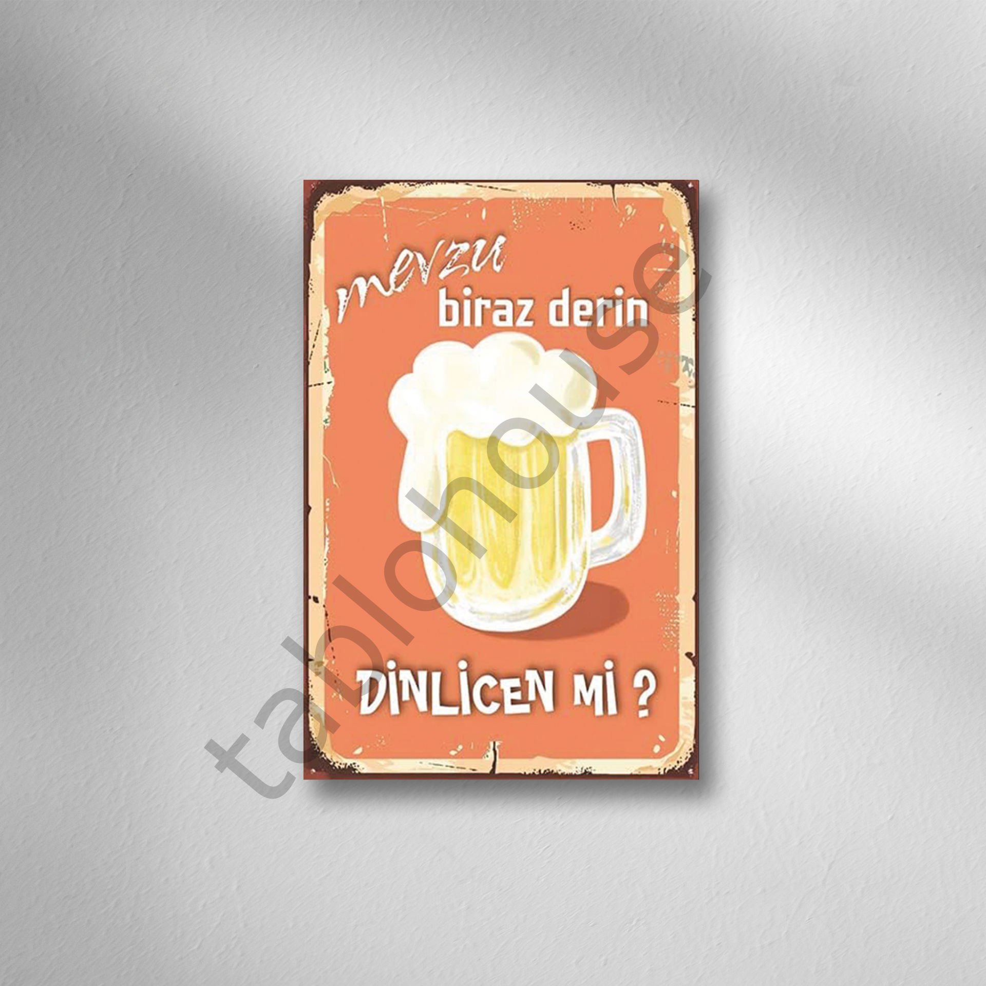 Mevzu Biraz Derin Dinlicen Mi? Retro Ahşap Poster
