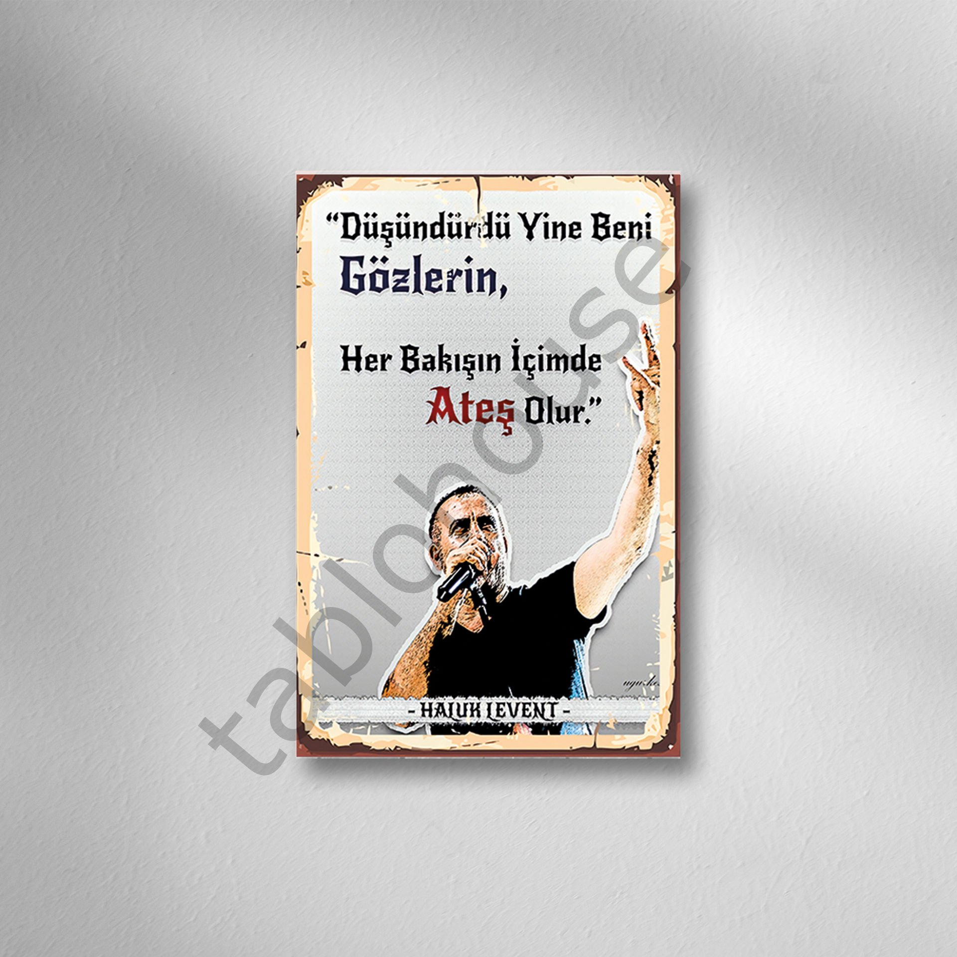 Haluk Levent Retro Ahşap Poster