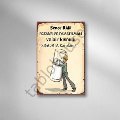 Bence Rakı  Retro Ahşap Poster