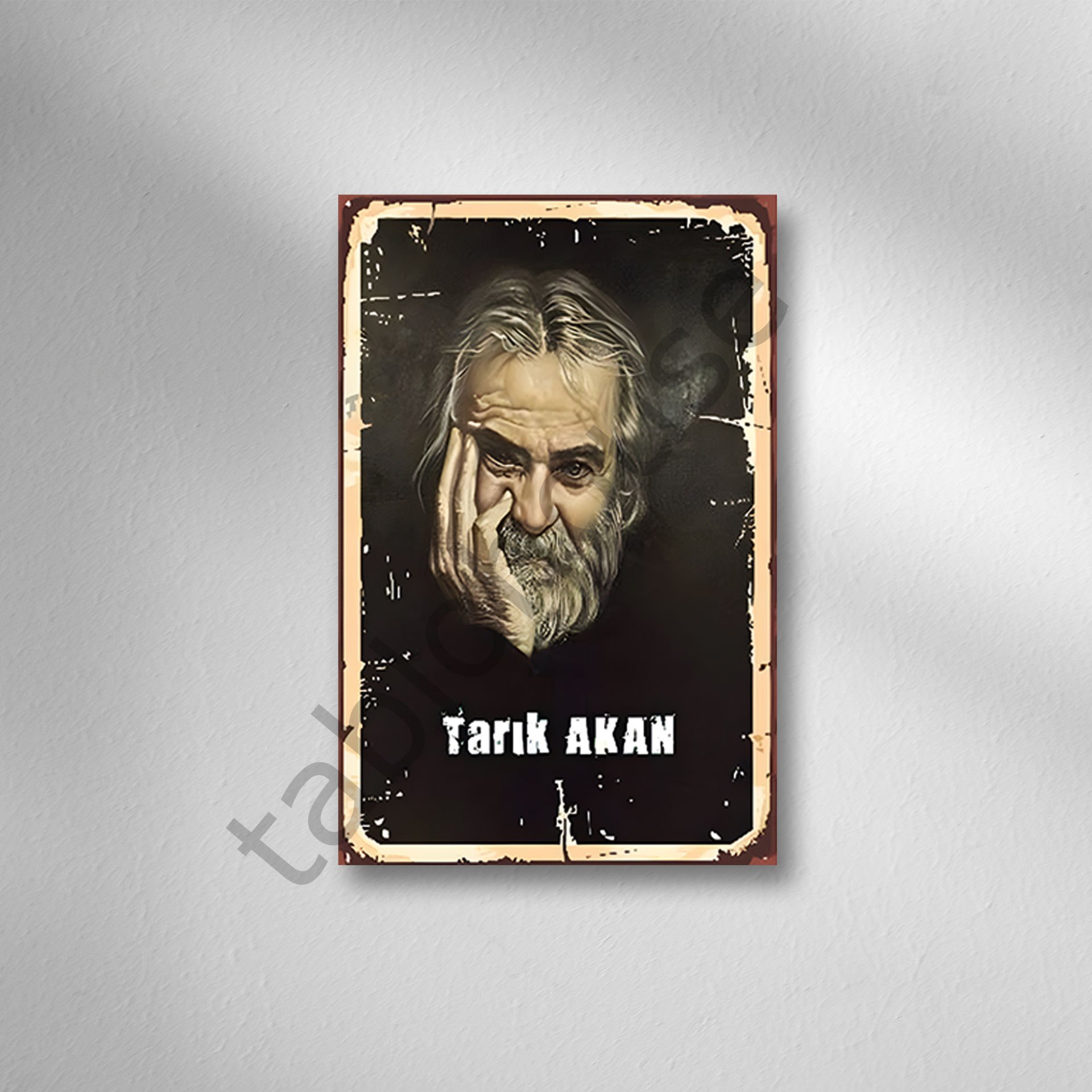 Tarık Akan Retro Ahşap Poster