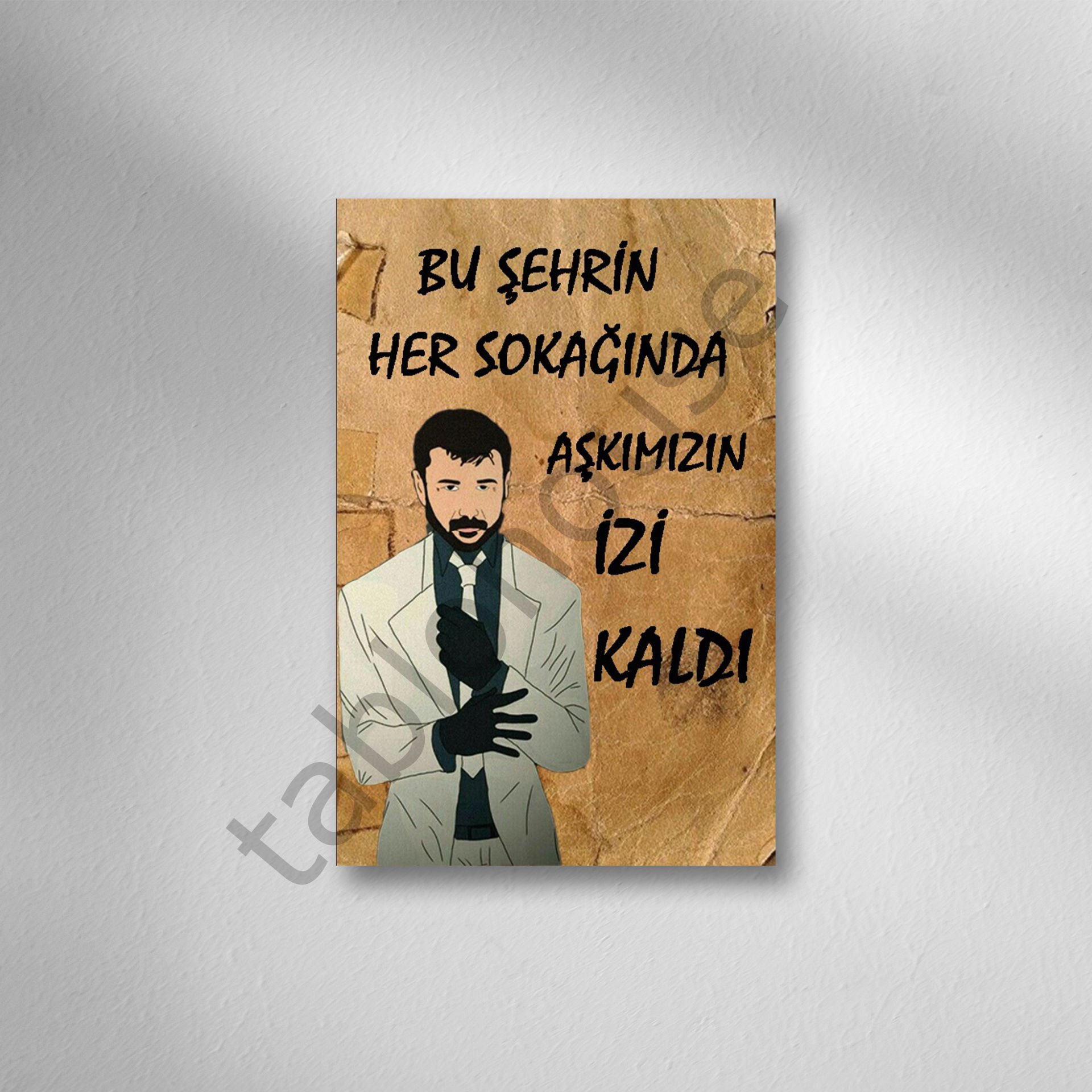 Azer Bülbül Retro Ahşap Poster