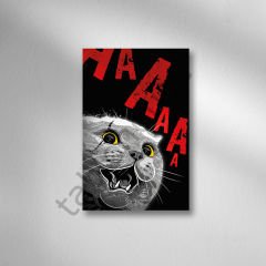 Kedi Retro Ahşap Poster