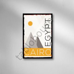 Kahire Retro Ahşap Poster