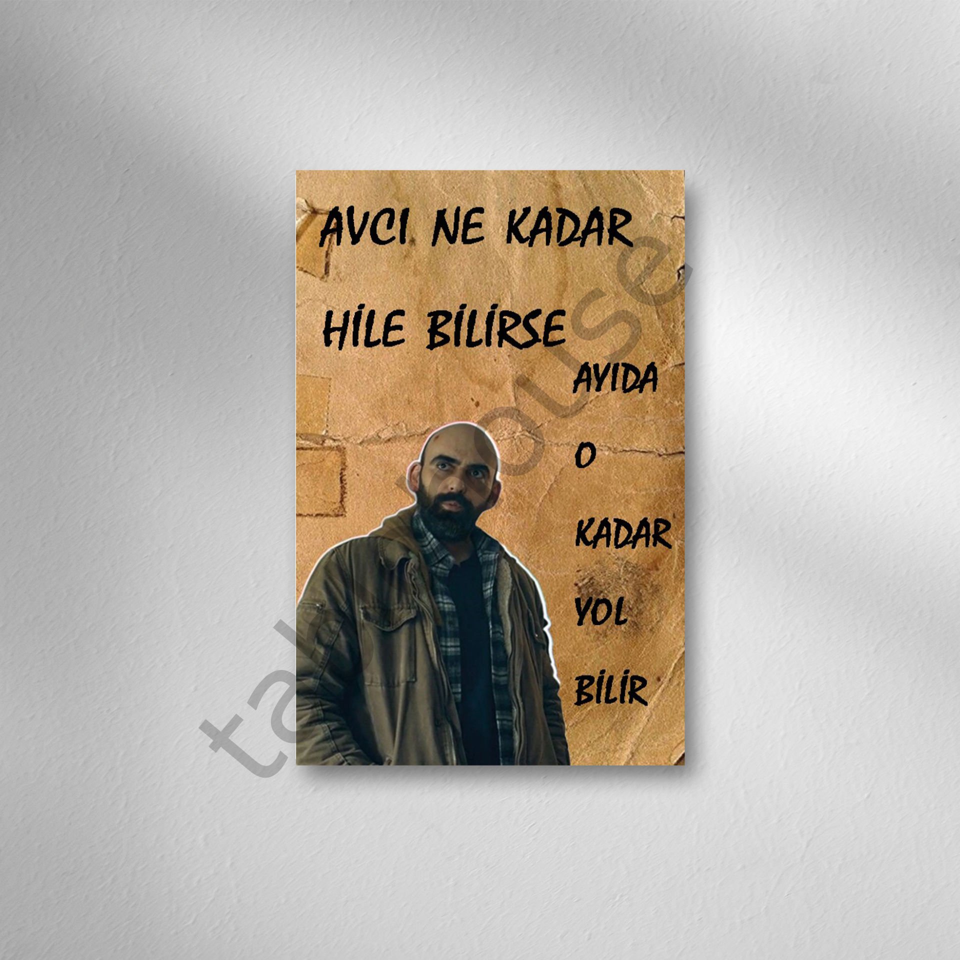 Gibi İlkkan Retro Ahşap Poster