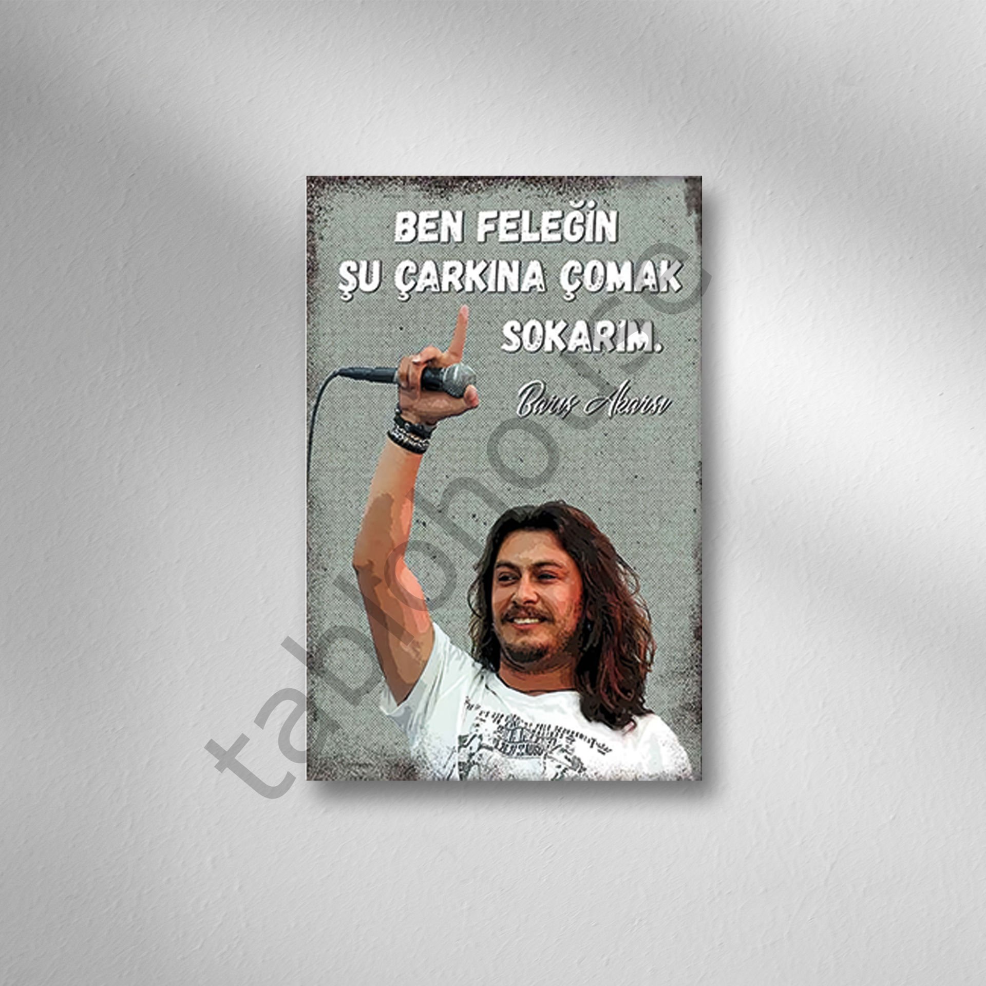 Barış Akarsu Retro Ahşap Poster