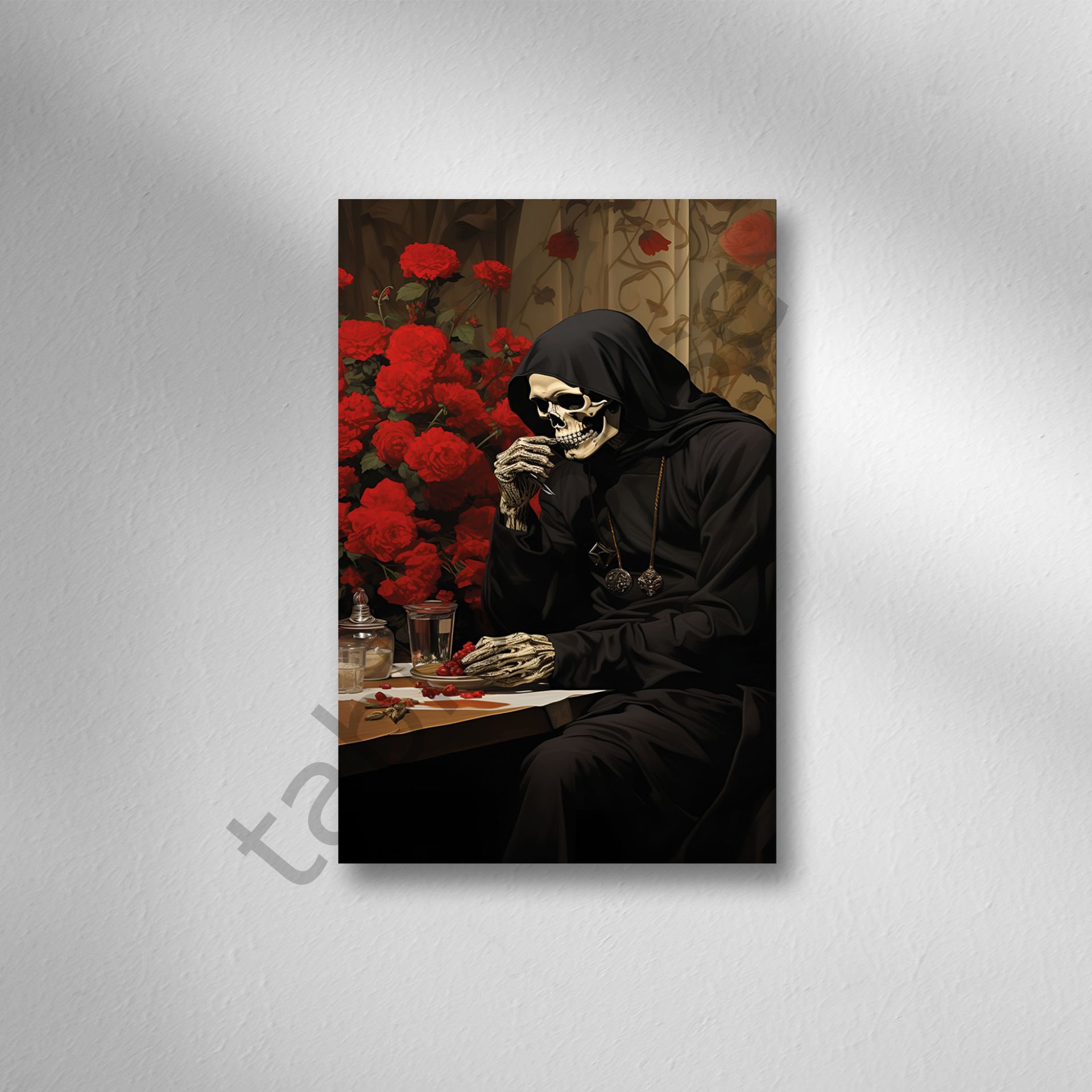 İskelet Retro Ahşap Poster