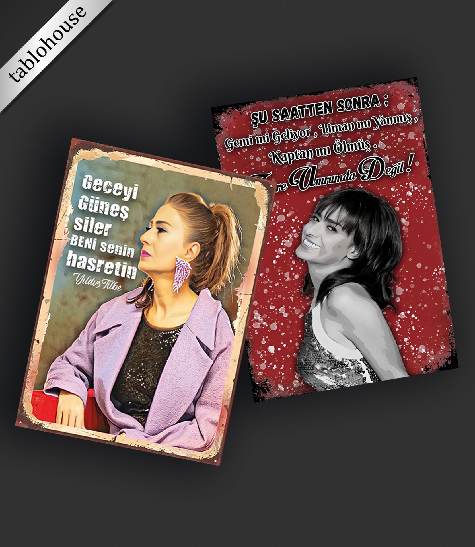 Yıldız Tilbe Retro Ahşap Poster