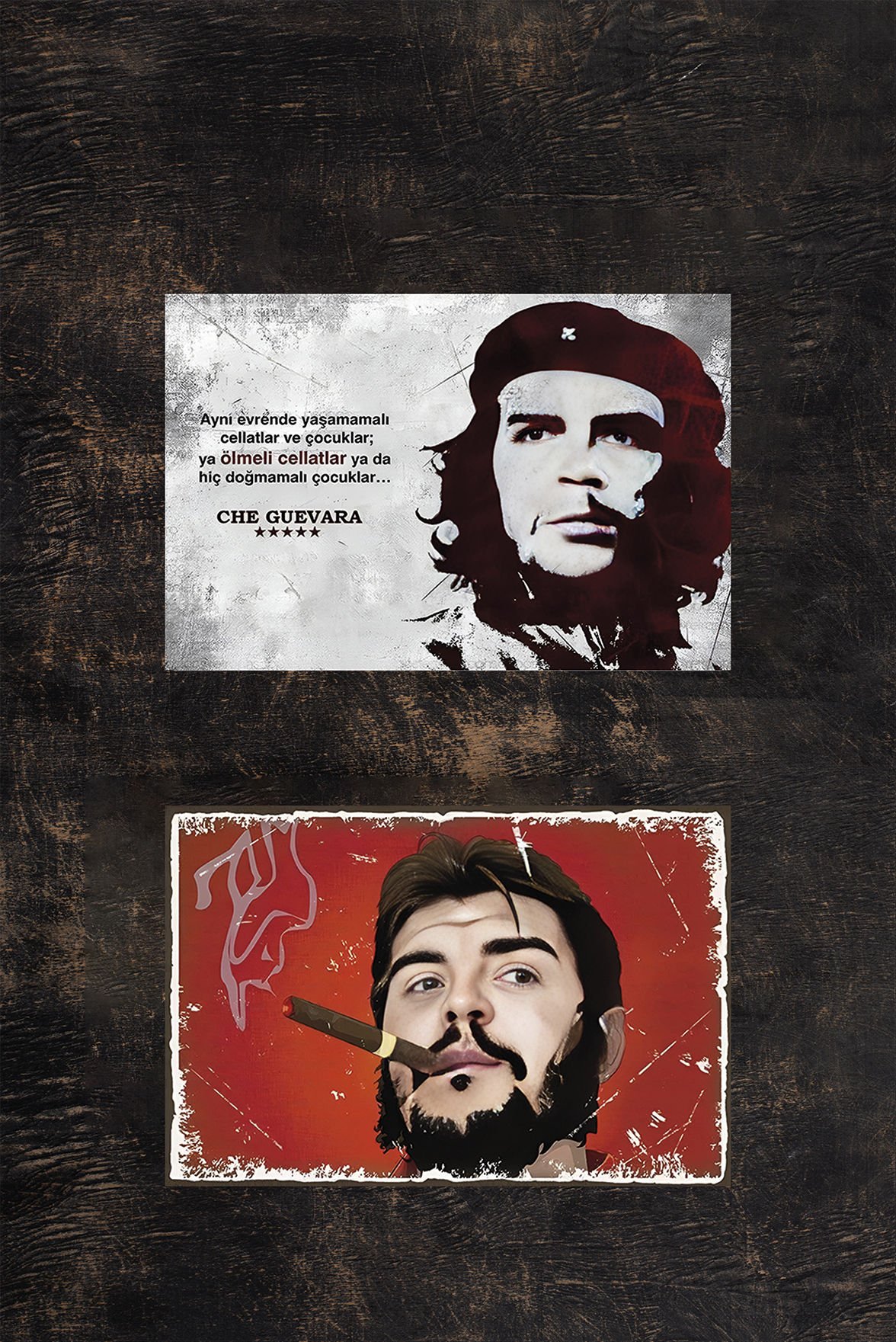 Che Guevara Retro Ahşap Poster