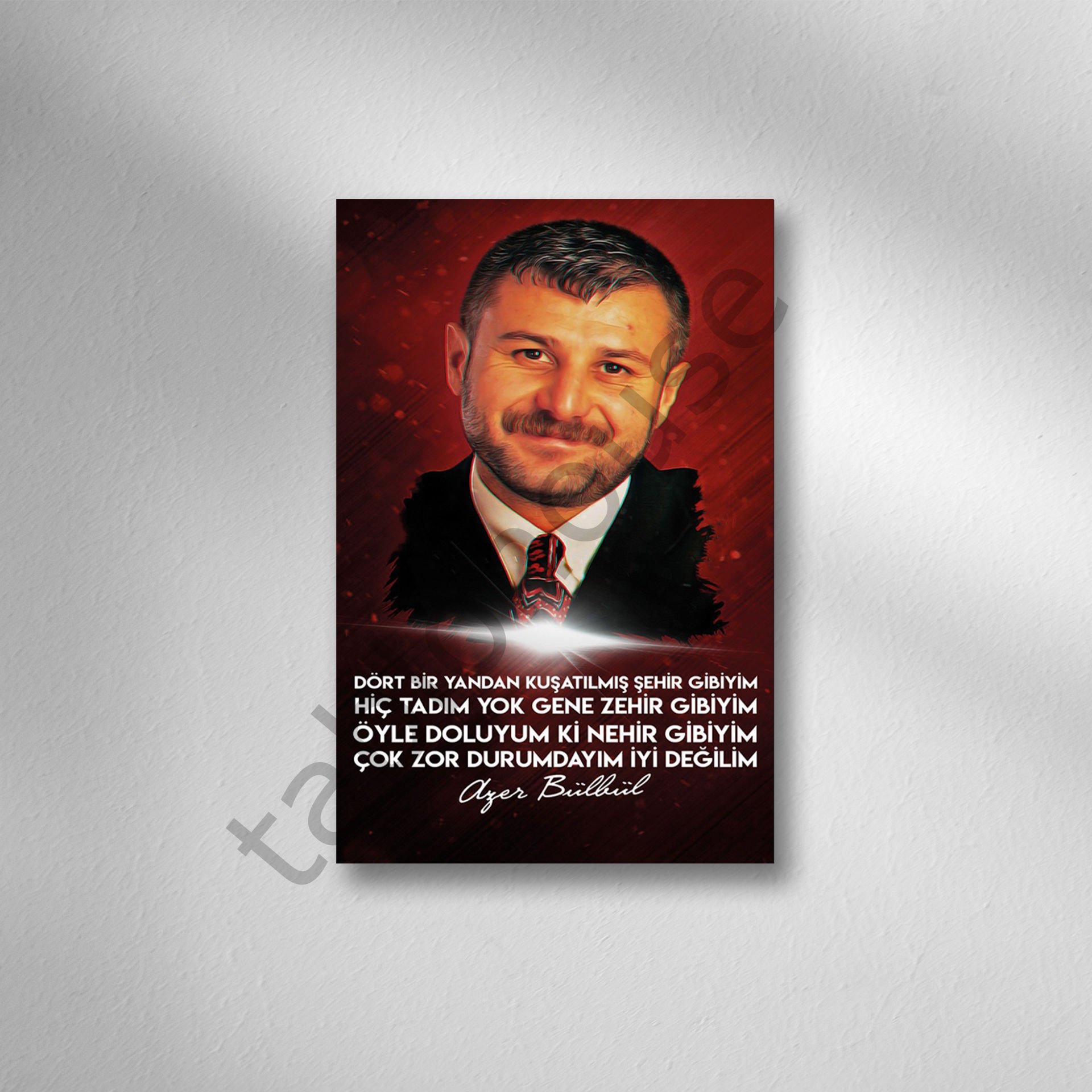 Azer Bülbül Retro Ahşap Poster