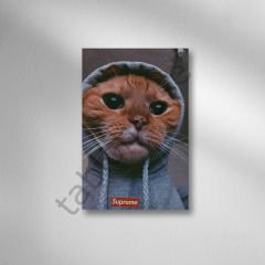 Kedi Retro Ahşap Poster