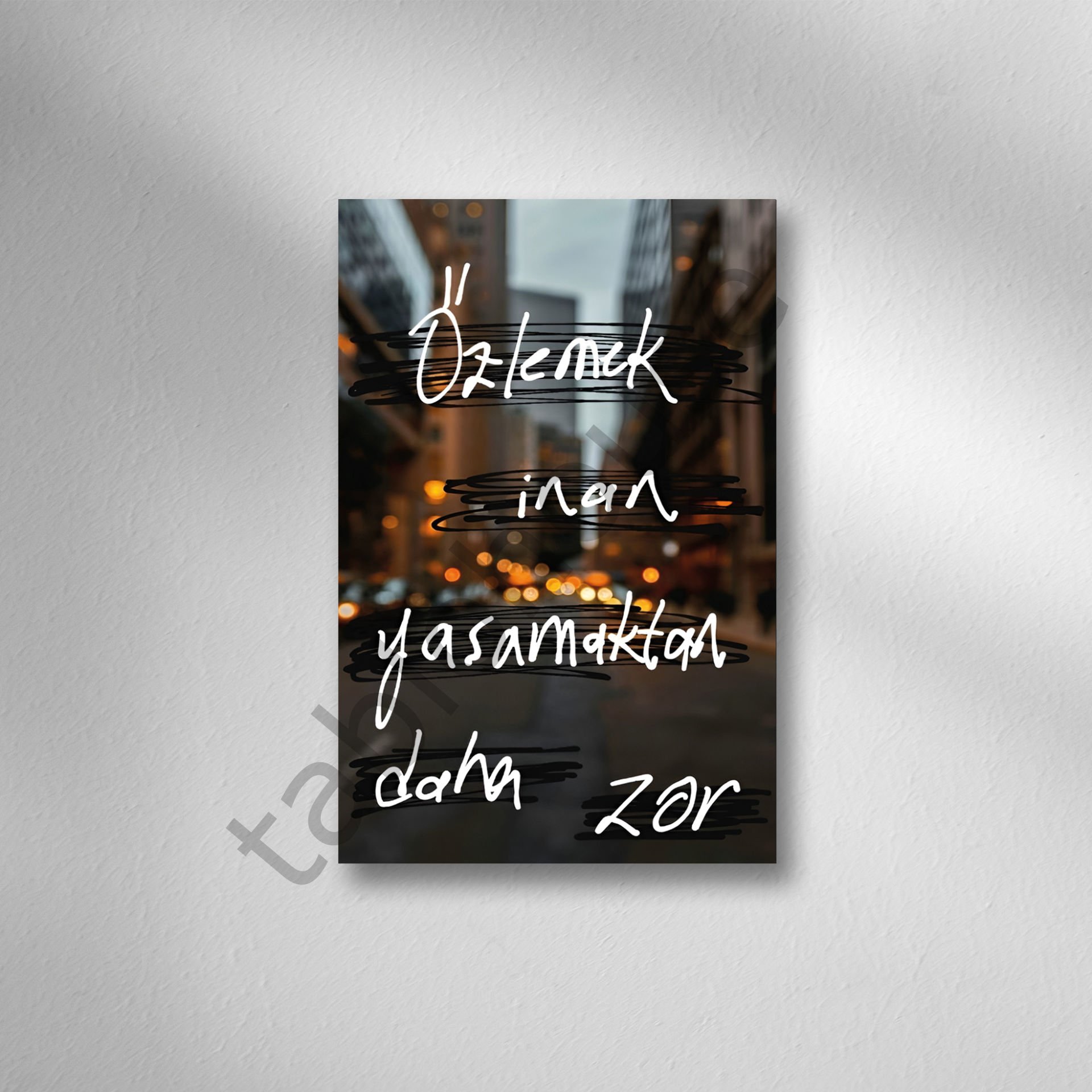 Özlemek İnan Yaşamaktan Daha Zor Retro Ahşap Poster