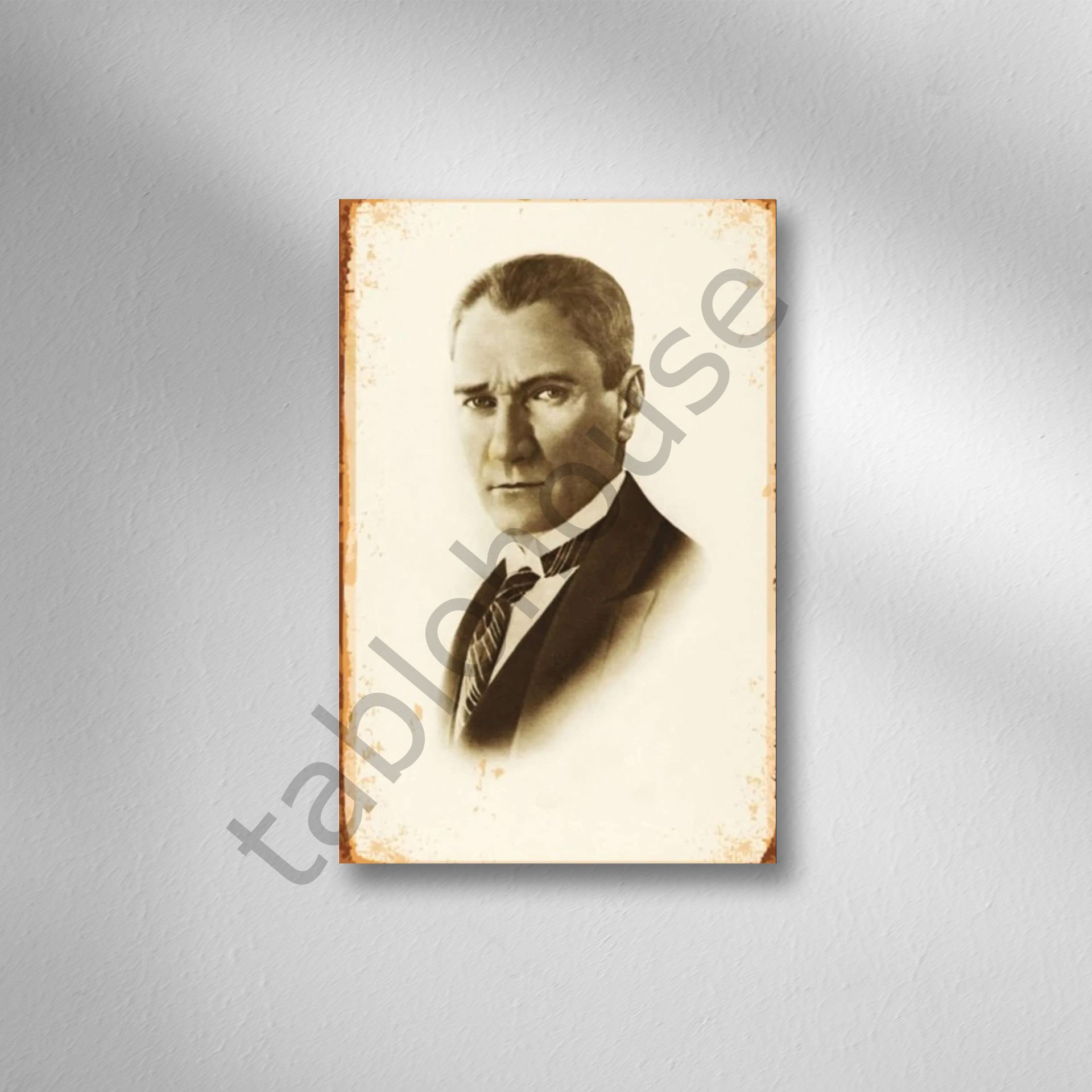 Mustafa Kemal Atatürk Retro Ahşap Poster
