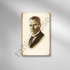 Mustafa Kemal Atatürk Retro Ahşap Poster