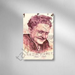 Nazım Hikmet Retro Ahşap Poster