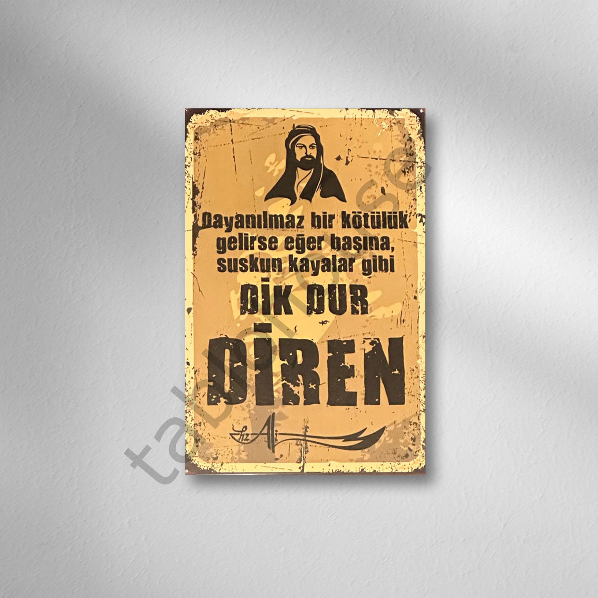 Dik Dur Diren Retro Ahşap Poster