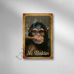 Ne Baktın Retro Ahşap Poster