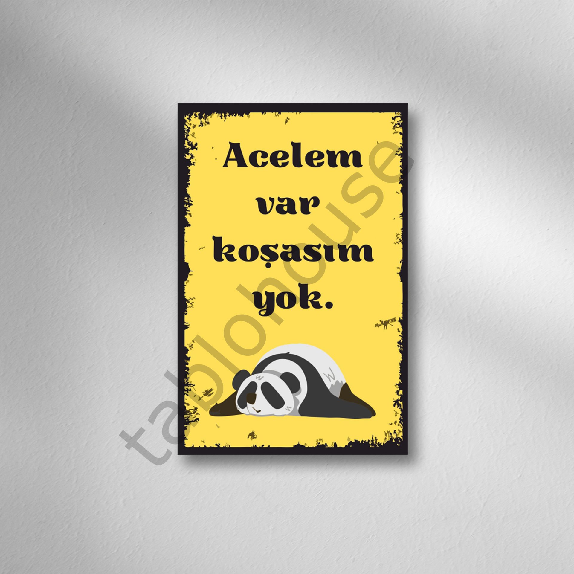 Acelem Var Koşasım Yok Retro Ahşap Poster