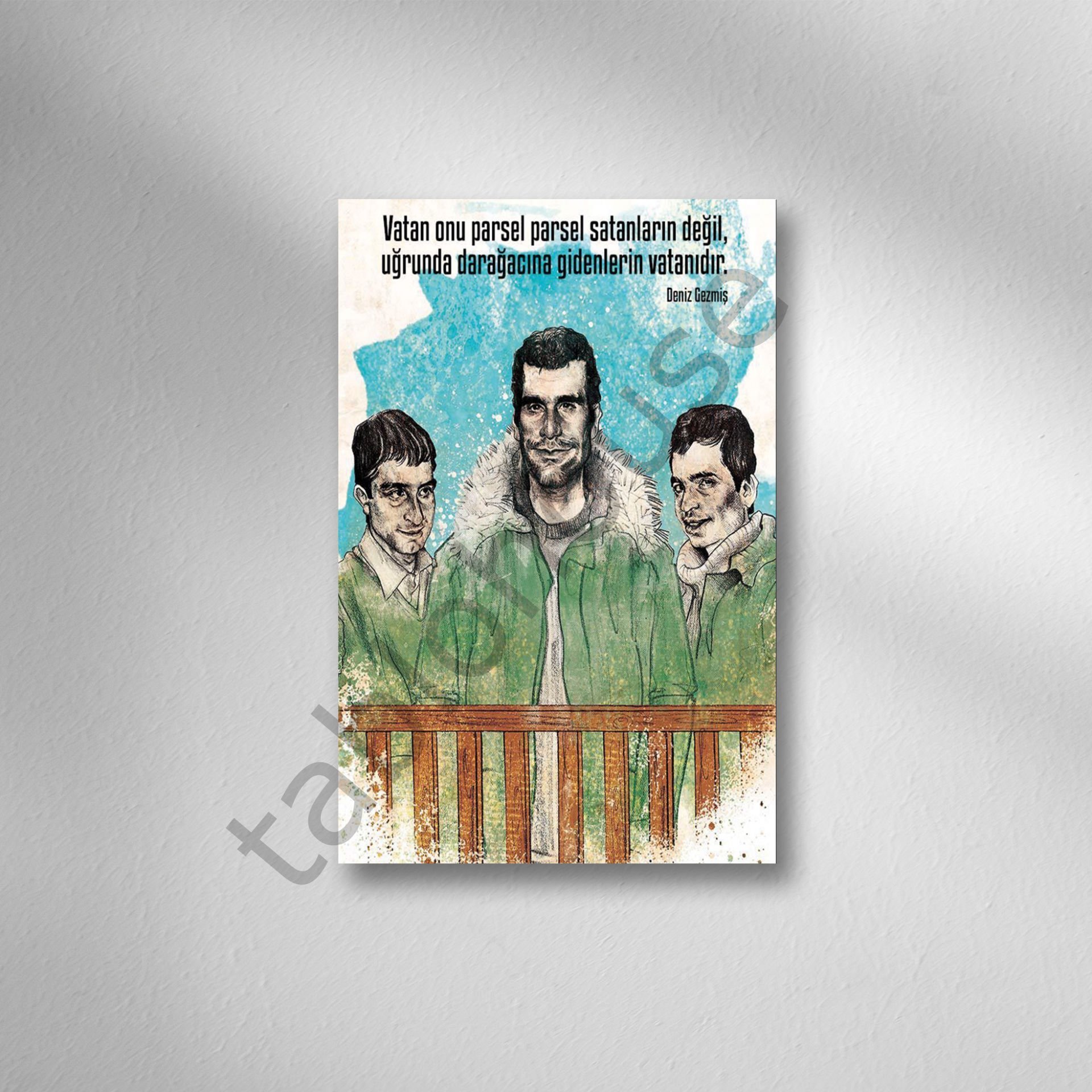 Deniz Gezmiş Retro Ahşap Poster