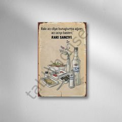 Alkol Sözleri Retro Ahşap Poster