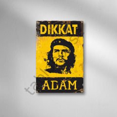 Dikkat Adam Retro Ahşap Poster