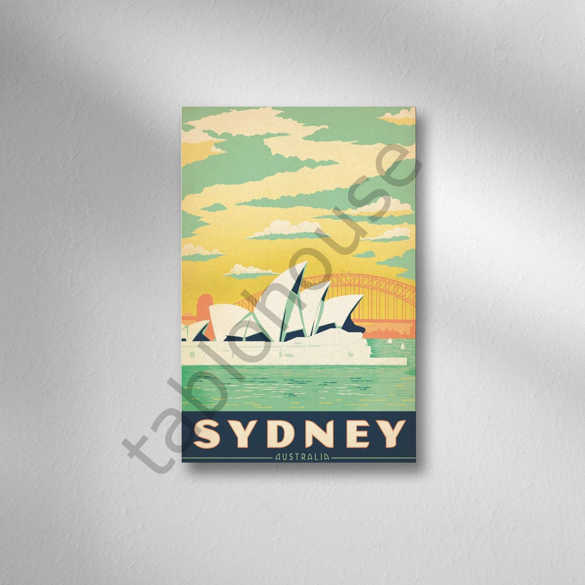 Sidney Retro Ahşap Poster