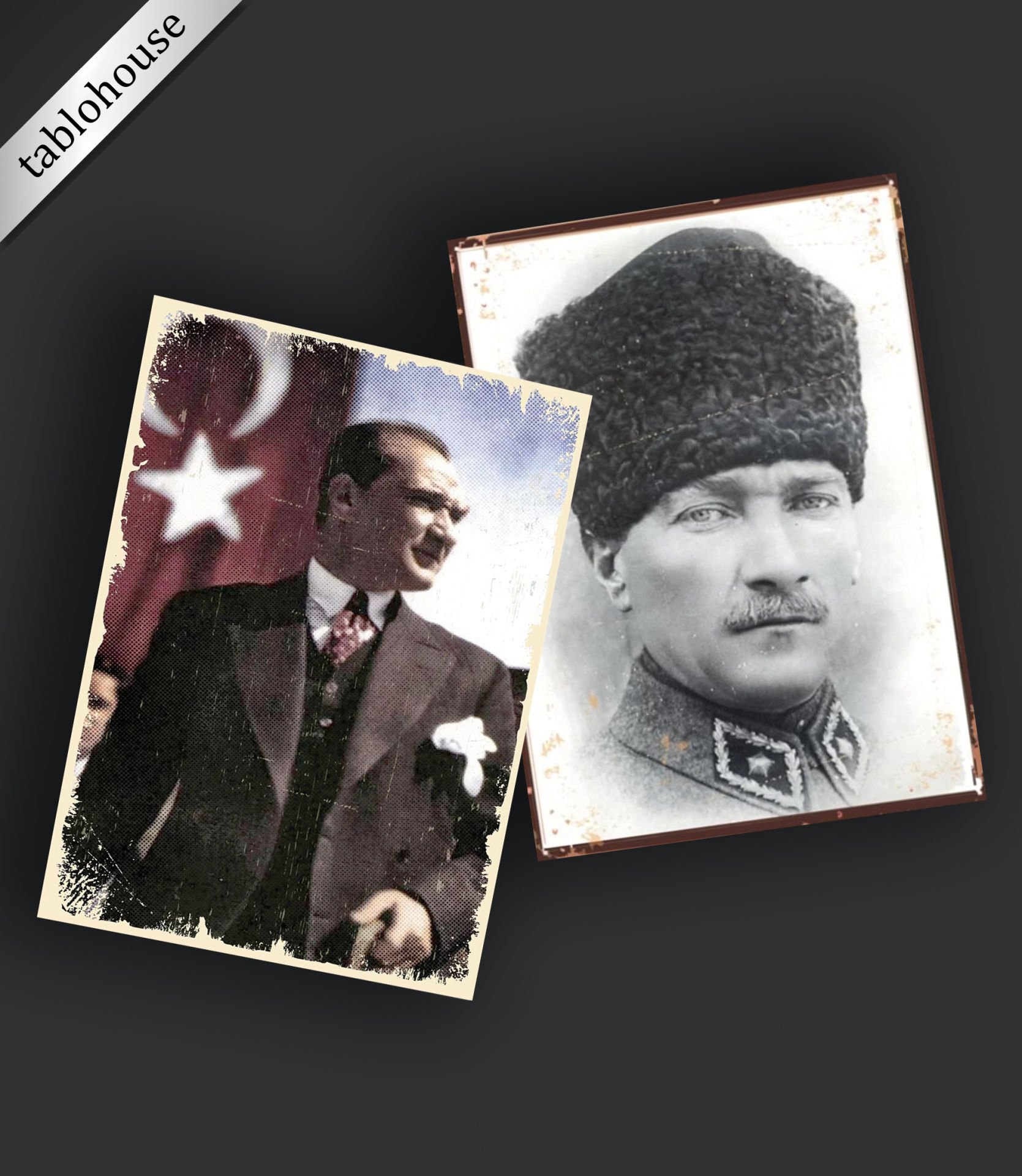 Mustafa Kemal Atatürk Retro Ahşap Poster