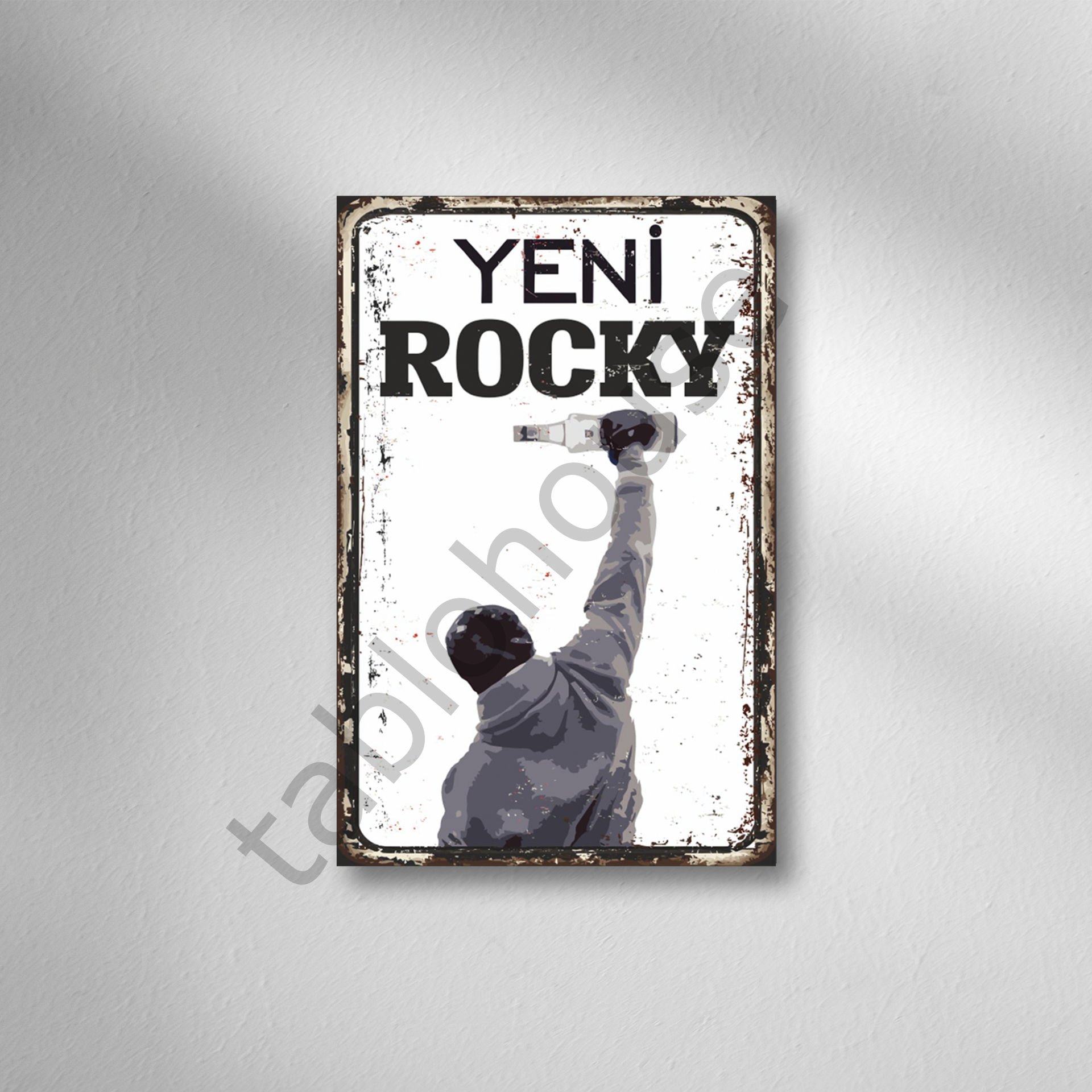 Yeni Rocky Retro Ahşap Poster