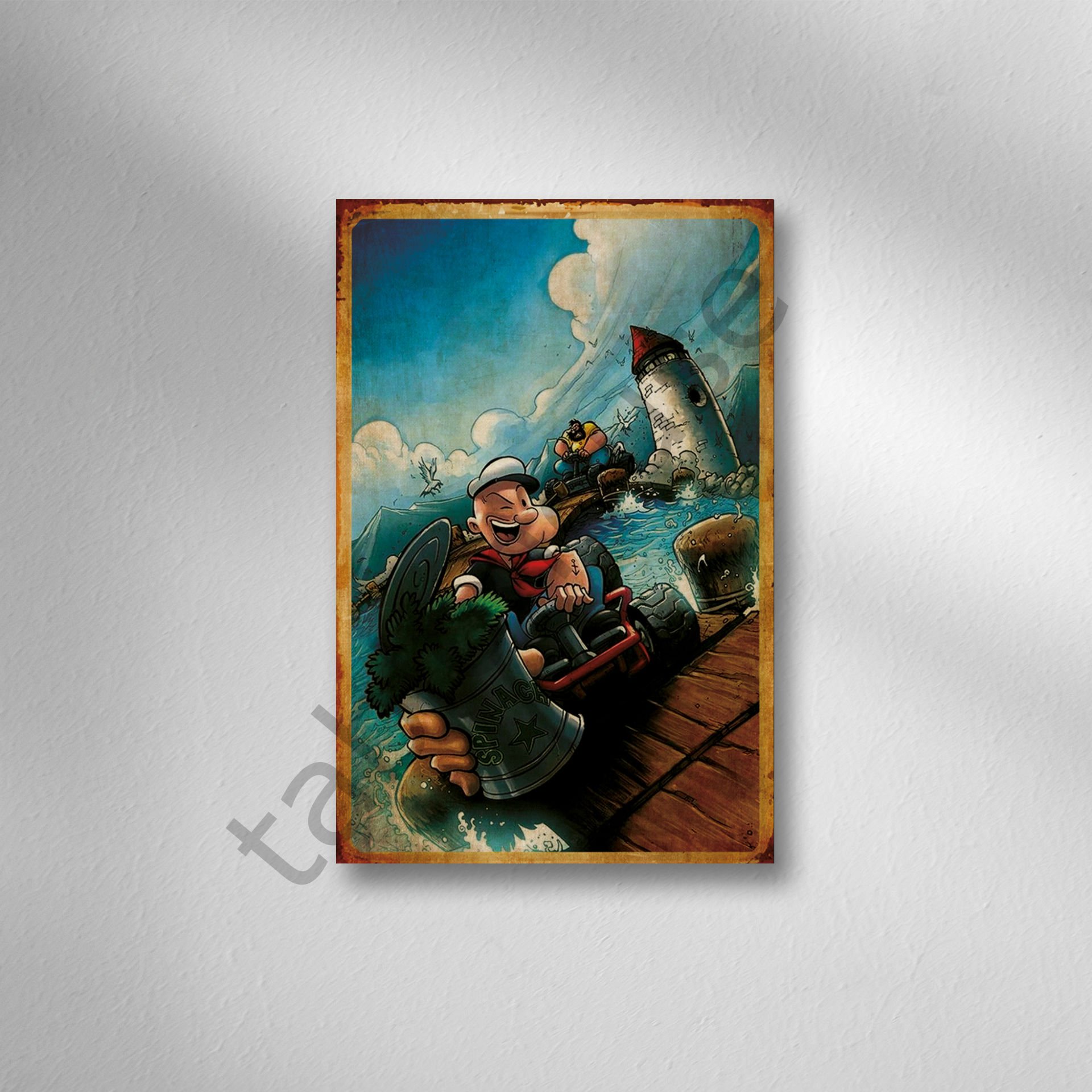 Temel Reis Çocuk Odası Retro Ahşap Poster
