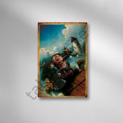Temel Reis Çocuk Odası Retro Ahşap Poster