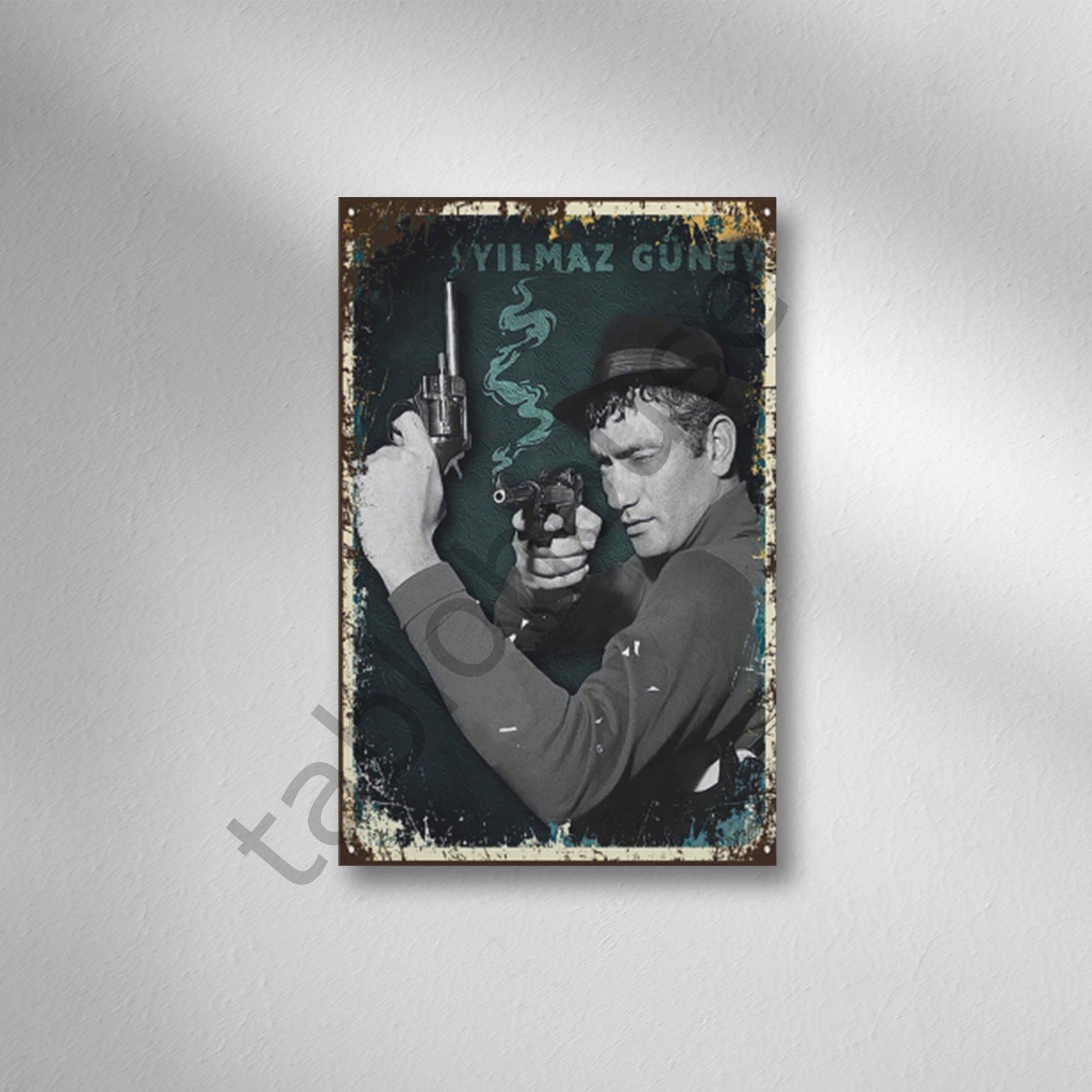 Yılmaz Güney Retro Ahşap Poster
