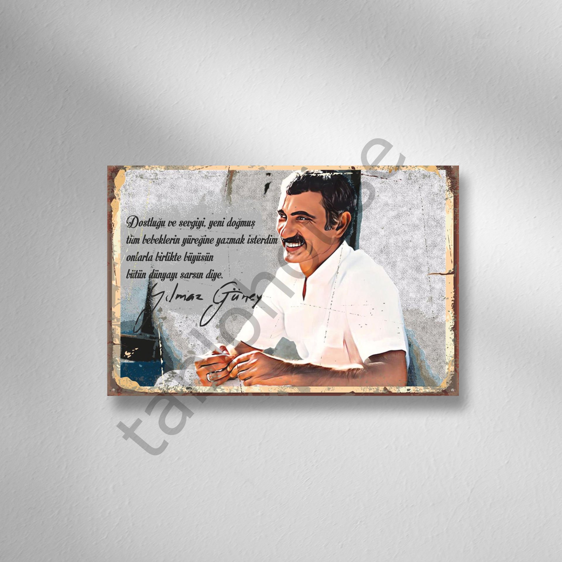 Yılmaz Güney Retro Ahşap Poster
