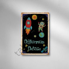 Oğlumun Odası Retro Ahşap Poster