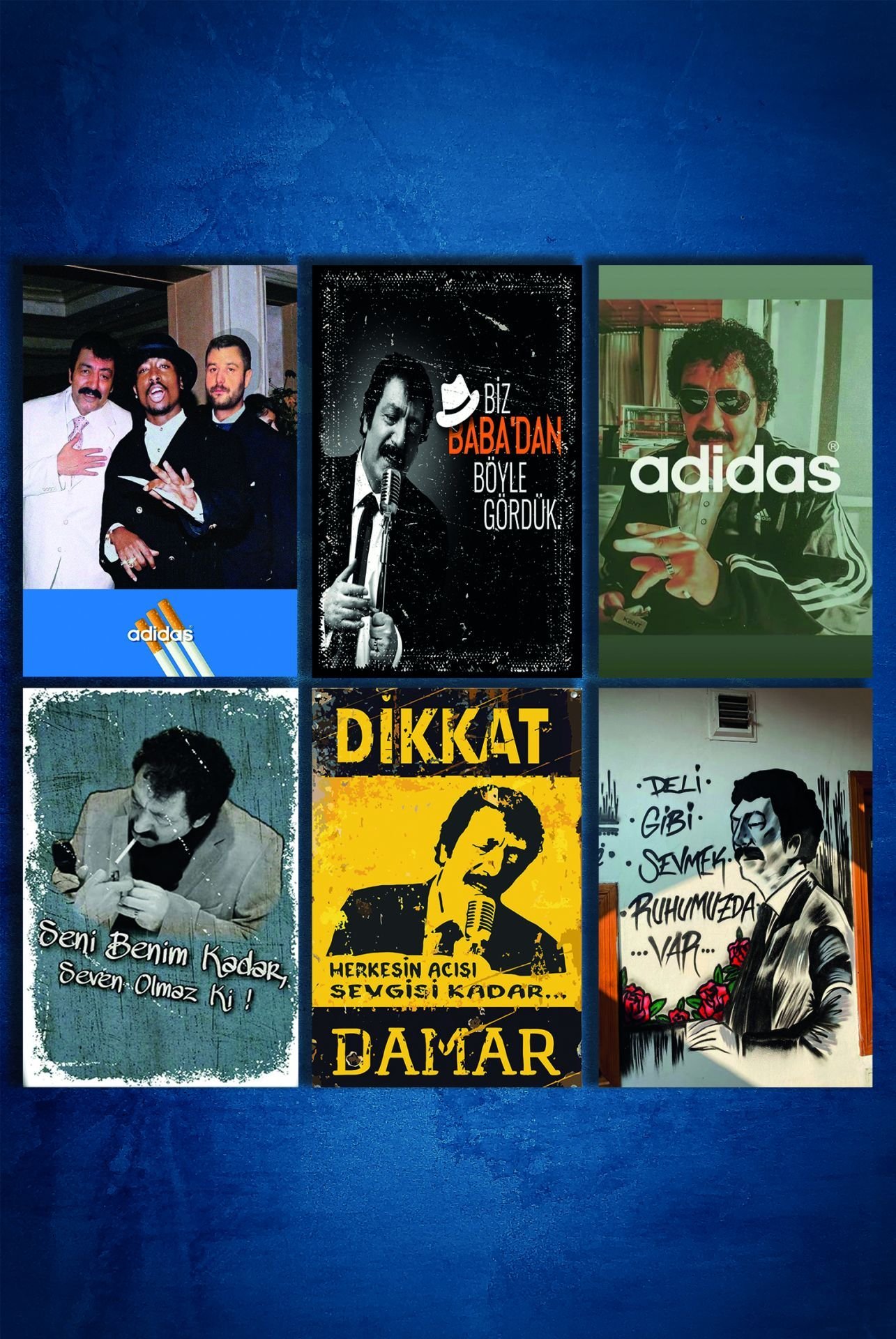 6'lı Retro Ahşap Poster