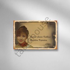 Nilüfer ''Senden Sonra Kalbimi Sevgilere Kapattım'' Retro Ahşap Poster