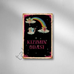 Kızımın Odası Retro Ahşap Poster