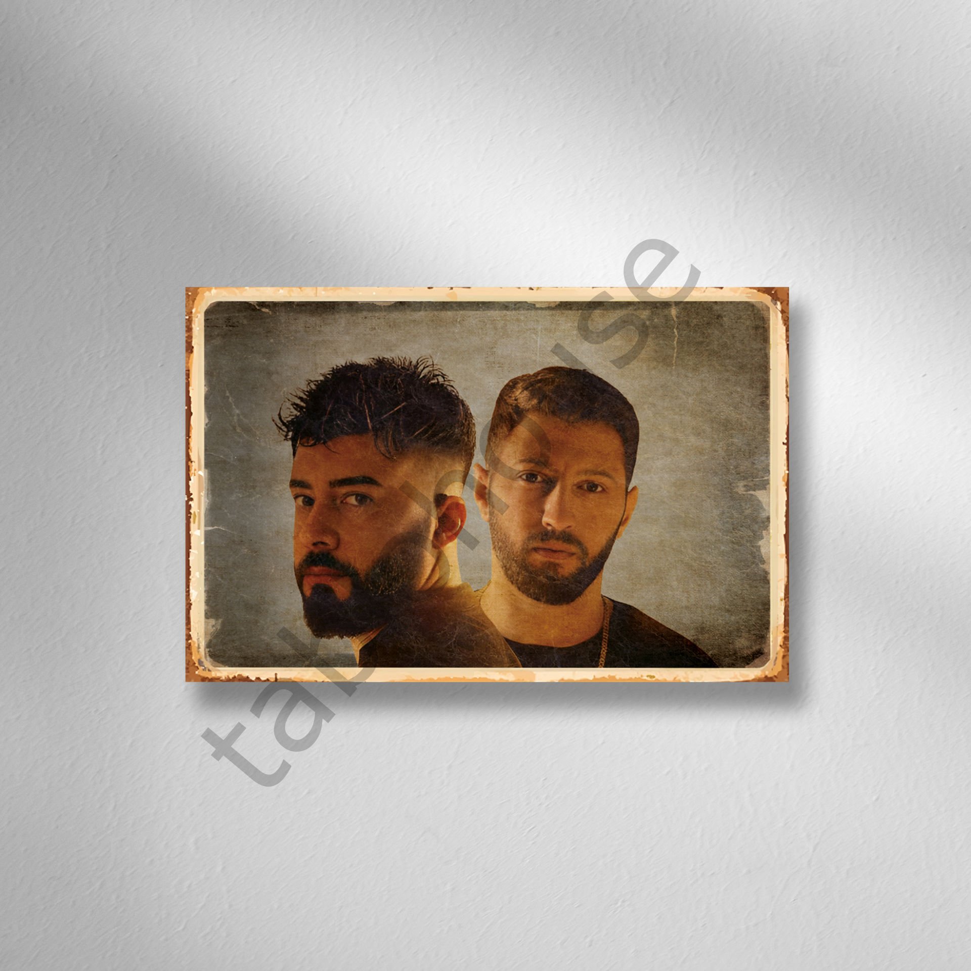 Burak ve Kurtuluş Retro Ahşap Poster
