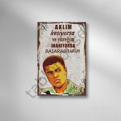 Başarabilirim Retro Ahşap Poster