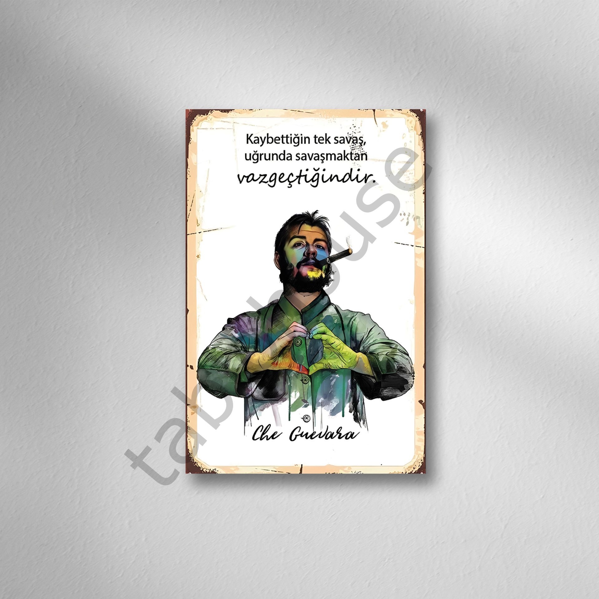 Kaybettiğin Tek Savaş... Retro Ahşap Poster