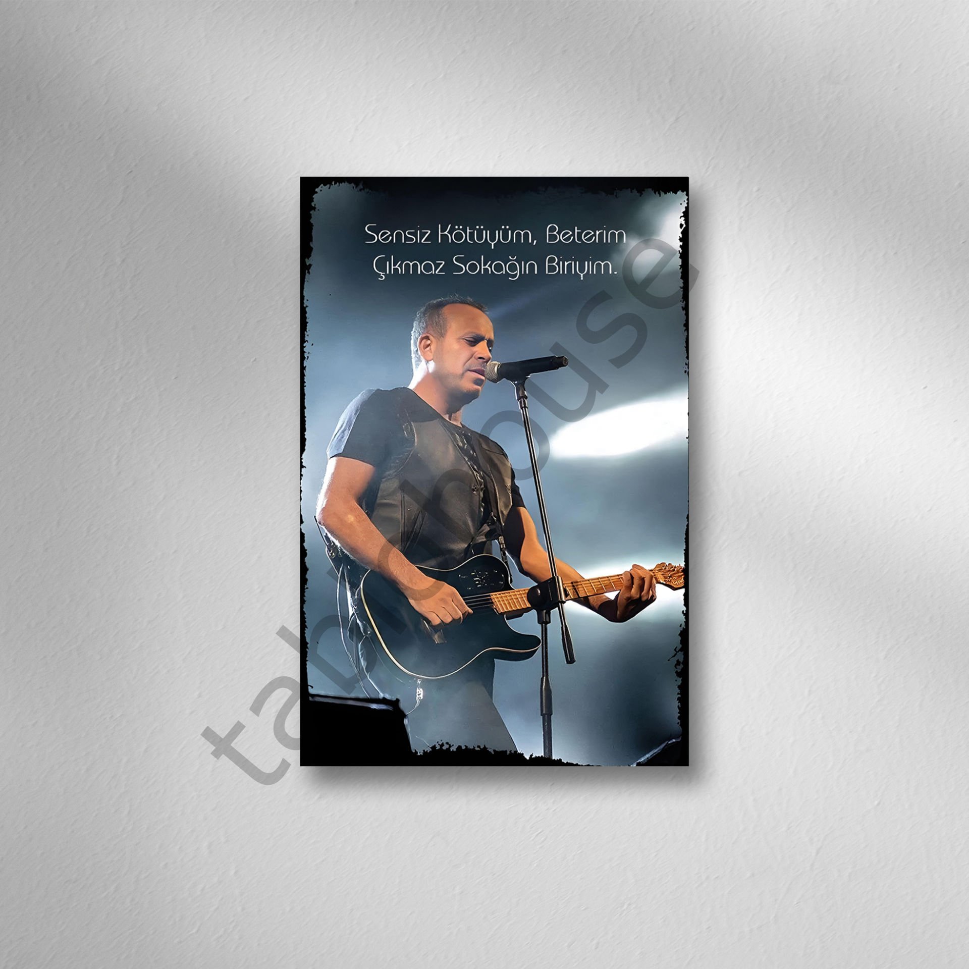Haluk Levent ''Çıkmaz Sokağın Biriyim'' Retro Ahşap Poster